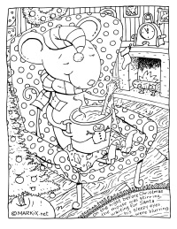 The Night Before Christmas Mouse Coloring Page
